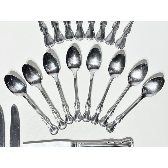 VTG 60s Reed & Barton Flatware 49 Set MODERN PROVINCIAL Mirrorstele Stainless - Picture 3 of 16
